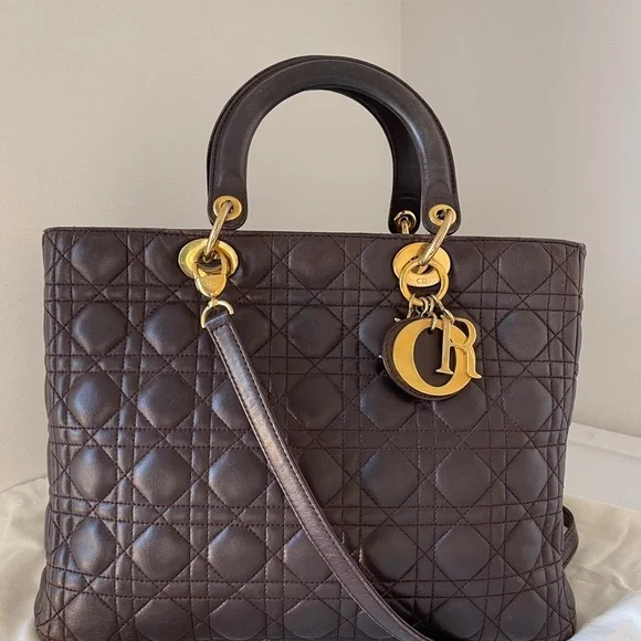 Christian Dior Lambskin Cannage Large Dark Brown Lady Dior
Shoulder Bag - Picture 9 of 11